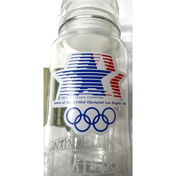 1984 M&Ms Olympic Committee Glass Jar With Lid - Picture 3 of 4